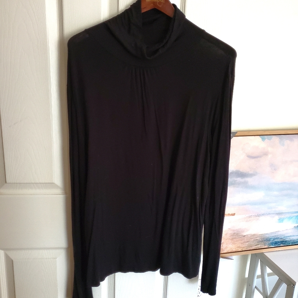 Charter Club Black Turtleneck Blouse XL